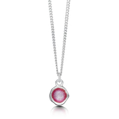 Lunar Petite Pendant Necklace in Hot Pink Enamel by Sheila Fleet Jewellery