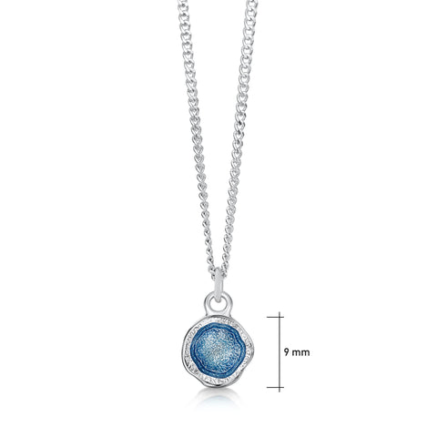 Lunar Petite Pendant Necklace in Lunar Blue Enamel by Sheila Fleet Jewellery