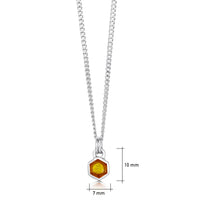 Honeycomb Petite Silver Pendant in Honey Enamel by Sheila Fleet Jewellery