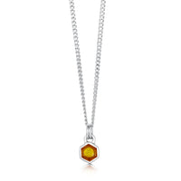 Honeycomb Petite Silver Pendant in Honey Enamel by Sheila Fleet Jewellery