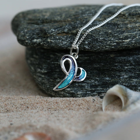 Scapa Flow Petite Enamel Pendant in Sterling Silver by Sheila Fleet Jewellery