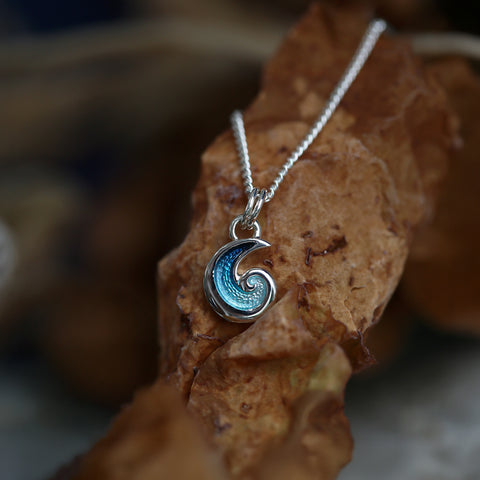 Breckon Small Pendant in Peacock Enamel by Sheila Fleet Jewellery