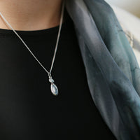 Shoreline Pebble 2-pebble Petite Pendant in Blue Grey Enamel by Sheila Fleet Jewellery