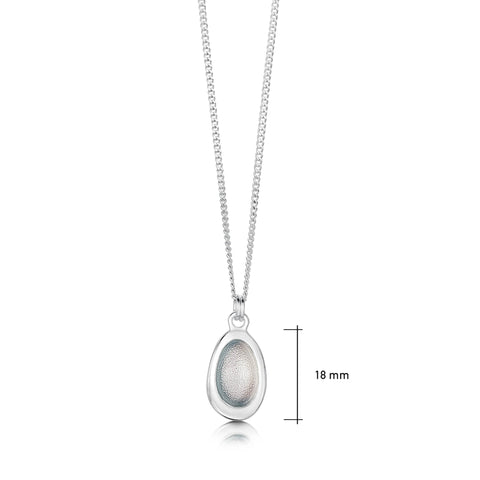 Shoreline Pebble Small Pendant in Pearl Grey Enamel by Sheila Fleet Jewellery
