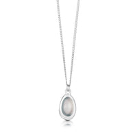 Shoreline Pebble Small Pendant in Pearl Grey Enamel by Sheila Fleet Jewellery