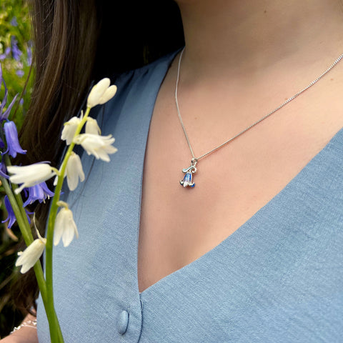 Bluebell Small Pendant Necklace in Sterling Silver by Sheila Fleet Jewellery