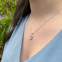 Bluebell Small Pendant Necklace in Pinkbell Enamel by Sheila Fleet Jewellery