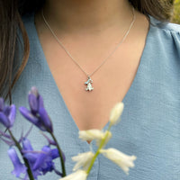 Bluebell Small Pendant Necklace in Whitebell Enamel by Sheila Fleet Jewellery