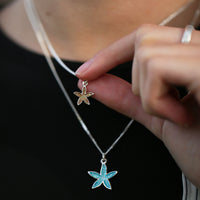 Starfish Petite Pendant Necklace in Sterling Silver by Sheila Fleet Jewellery