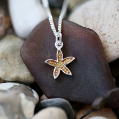 Starfish Petite Pendant Necklace in Sterling Silver by Sheila Fleet Jewellery