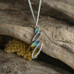 Seasons Silver Small Pendant Necklace in Summer Enamel by Sheila Fleet Jewellery
