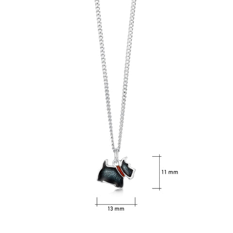 Scottie Dog Small Pendant in Reekie Black Enamel by Sheila Fleet Jewellery