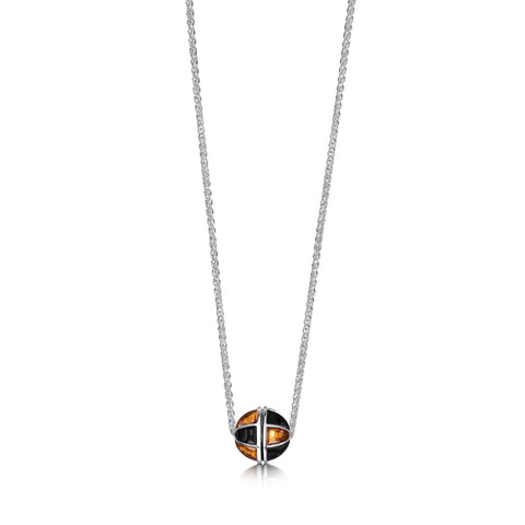 Kirkwall Ba' Small Pendant in Light Tan Enamel by Sheila Fleet Jewellery