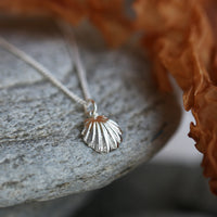 Scallop Petite Pendant in Scallop Blue Enamel by Sheila Fleet Jewellery