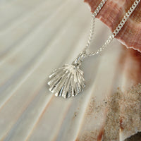 Scallop Petite Pendant in Scallop Blue Enamel by Sheila Fleet Jewellery