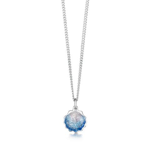 Scallop Petite Pendant in Scallop Blue Enamel by Sheila Fleet Jewellery