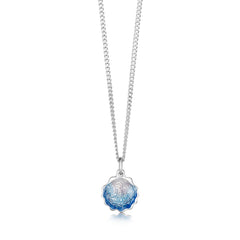 Scallop Petite Pendant in Scallop Blue Enamel by Sheila Fleet Jewellery