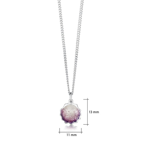 Scallop Petite Pendant in Scallop Pink Enamel by Sheila Fleet Jewellery