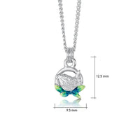 Wren Silver Small Pendant in Spring Enamel by Sheila Fleet Jewell