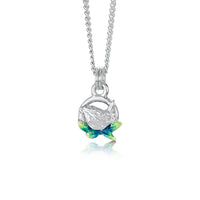 Wren Silver Small Pendant in Spring Enamel by Sheila Fleet Jewellery