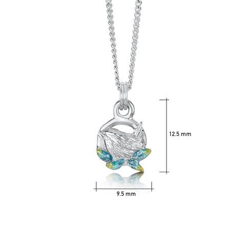Wren Silver Small Pendant in Summer Enamel
