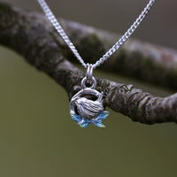 Wren Silver Small Pendant in Summer Enamel by Sheila Fleet Jewellery