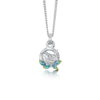 Wren Silver Small Pendant in Summer Enamel by Sheila Fleet Jewellery