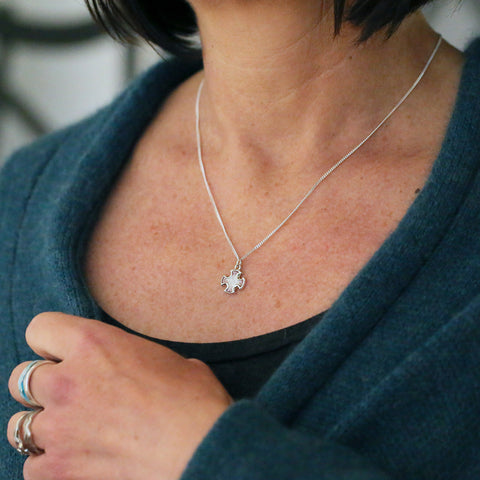 Sinclair Cross Small Pendant in Champagne Enamel by Sheila Fleet Jewellery