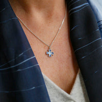 Sinclair Cross Small Pendant in Jarl Blue Enamel by Sheila Fleet Jewellery