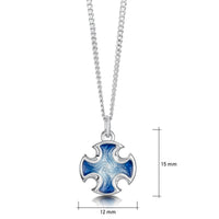 Sinclair Cross Small Pendant in Jarl Blue Enamel by Sheila Fleet Jewellery