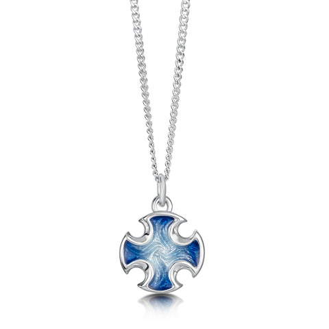 Sinclair Cross Small Pendant in Jarl Blue Enamel by Sheila Fleet Jewellery