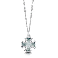 Sinclair Cross Small Pendant in Moss Grey Enamel by Sheila Fleet Jewellery