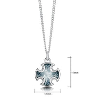 Sinclair Cross Small Pendant in Silver Grey Enamel by Sheila Fleet Jewellery