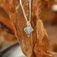 Sea Moss Petite Heart Pendant in Sea Blue Enamel by Sheila Fleet Jewellery