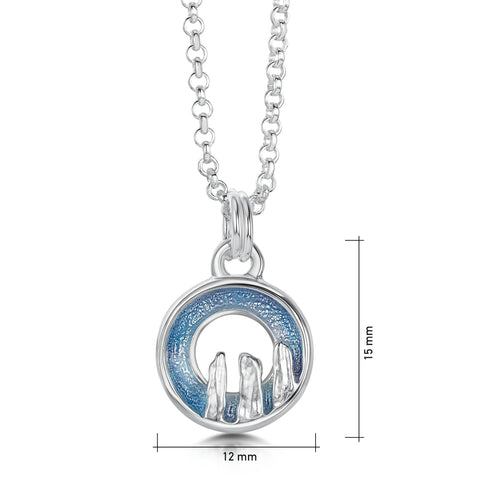 Orkney Spirit Small Pendant in Blue Grey Enamel by Sheila Fleet Jewellery