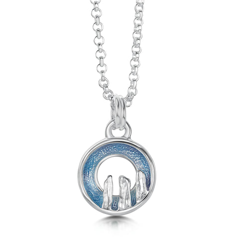 Orkney Spirit Small Pendant in Blue Grey Enamel by Sheila Fleet Jewellery