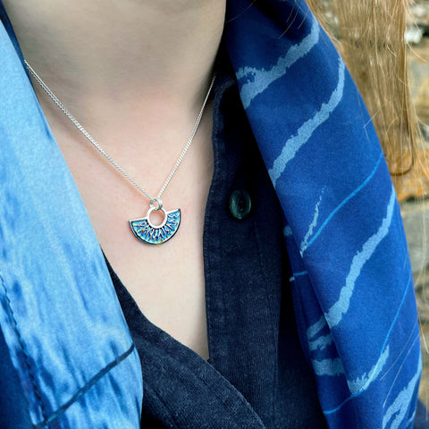 Runic Small Pendant Necklace in Skaill Enamel by Sheila Fleet Jewellery