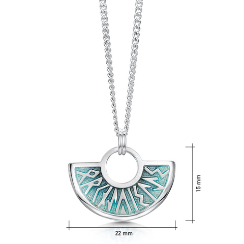 Runic Small Pendant Necklace in Storm Enamel by Sheila Fleet Jewellery