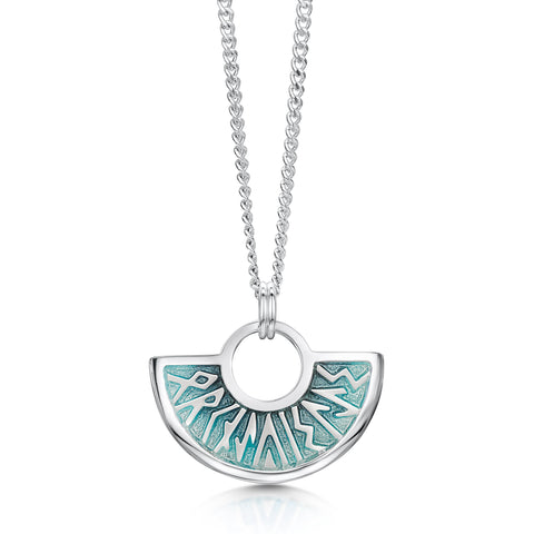 Runic Small Pendant Necklace in Storm Enamel by Sheila Fleet Jewellery