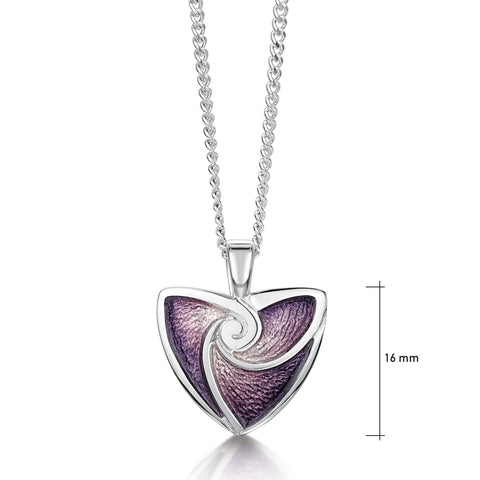 Turning Tides Small Pendant in Amethyst Enamel by Sheila Fleet Jewellery