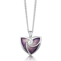 Turning Tides Small Pendant in Amethyst Enamel by Sheila Fleet Jewellery