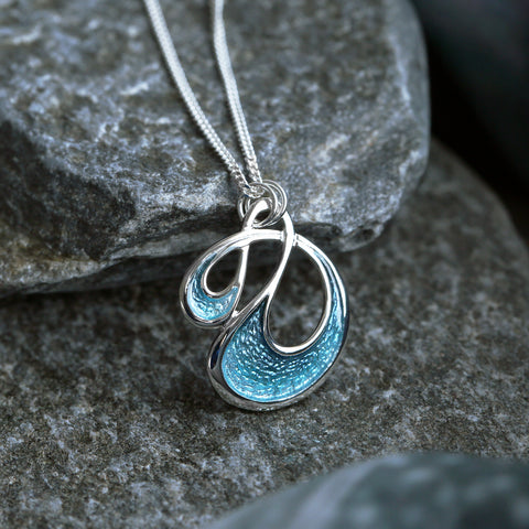 Storm Small Enamel Pendant Necklace in Sterling Silver by Sheila Fleet Jewellery