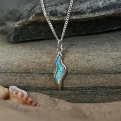 River Ripples Small Pendant Necklace in Shallows Enamel by Sheila Fleet Jewellery