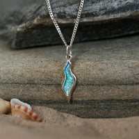 River Ripples Small Pendant Necklace in Shallows Enamel by Sheila Fleet Jewellery