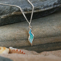 River Ripples Small Pendant Necklace in Shallows Enamel by Sheila Fleet Jewellery