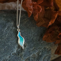 River Ripples Small Pendant Necklace in Shallows Enamel by Sheila Fleet Jewellery