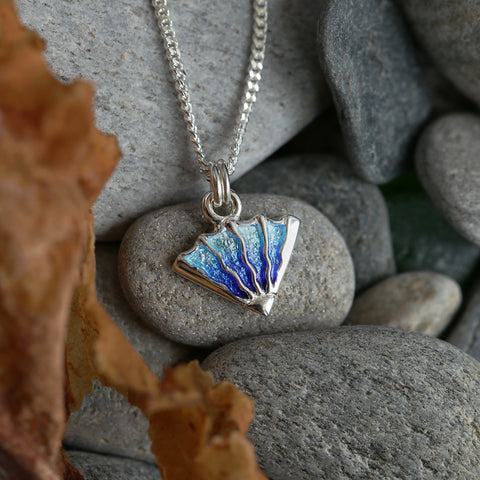 Ocean Small Enamel Pendant by Sheila Fleet Jewellery