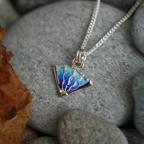 Ocean Small Enamel Pendant by Sheila Fleet Jewellery