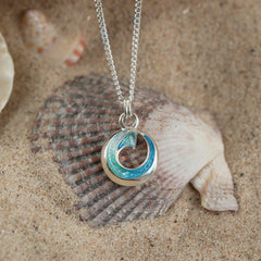 Atlantic Breaker Petite Pendant in Shallows Enamel by Sheila Fleet Jewellery
