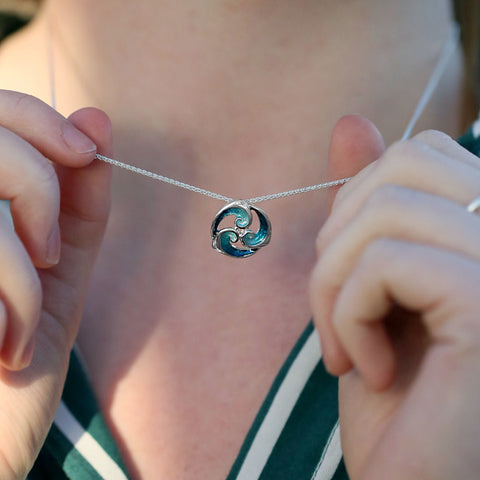 Breckon Enamel Pendant Necklace in Sterling Silver by Sheila Fleet Jewellery